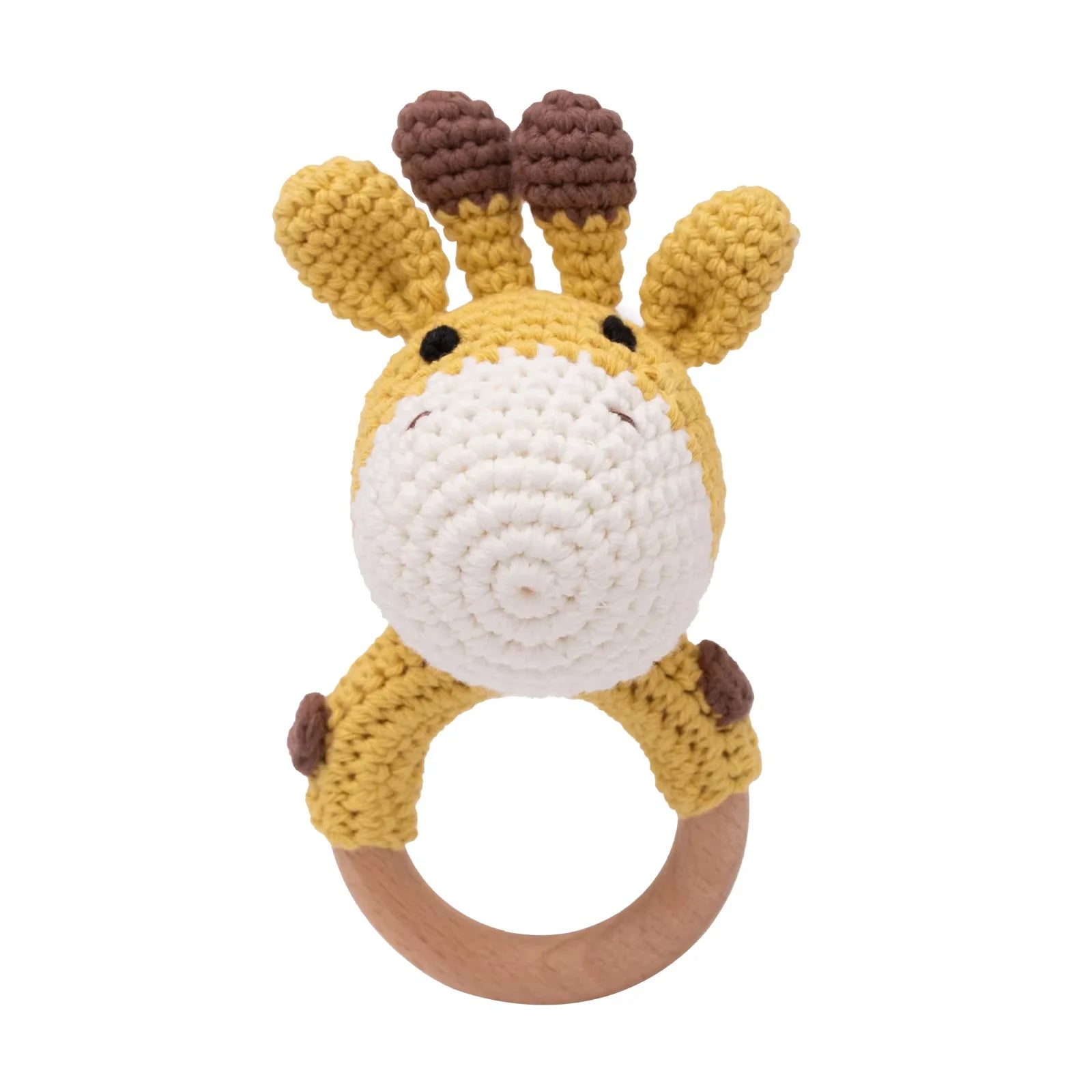Baby Crochet Rattle Wooden Teether Toy BPA Free Wood Rodent Rabbit Rattle Baby Mobile Play Gym Newborn Educational Music Toys Purest Peak